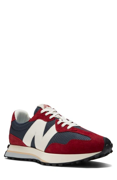New Balance Men's Intelligent Choice 327 V1 Low Top Sneakers In Nb Navy/ Nb Scarlet