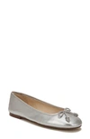 Sam Edelman Women's Felicia Luxe Emblem Bow Ballet Flats In Silver