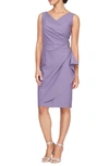 ALEX EVENINGS ALEX EVENINGS SIDE RUCHED COCKTAIL DRESS