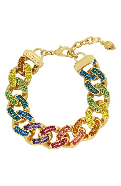 Kurt Geiger Rainbow Crystal Link Bracelet In Multi