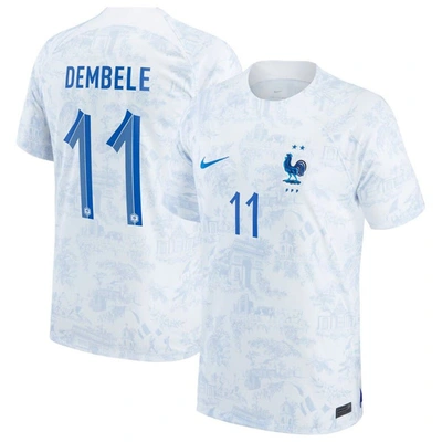 Nike Ousmane Dembele White France National Team 2022/23 Replica Away Jersey