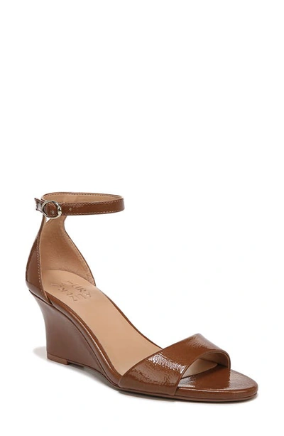 Naturalizer Vera-wedge Dress Sandals In English Tea Brown Synthetic