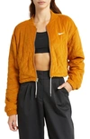Nike Onion Quilt Terry Zip-up Jacket In Desert Ochre/ Citron Tint