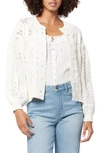 Joie Aurelia Pointelle Cardigan Sweater In Porcelain