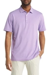 Peter Millar Hales Stripe Performance Polo In Havana Pink