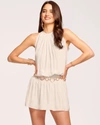 Ramy Brook Paris Sleeveless Mini Dress In Sandstone