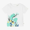 Carrèment Beau Boys White Cotton Chameleon T-shirt In White