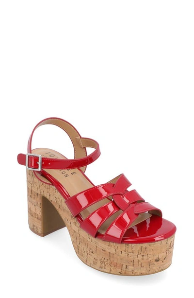 Journee Collection Tru Comfort Jania Platform Sandal In Red