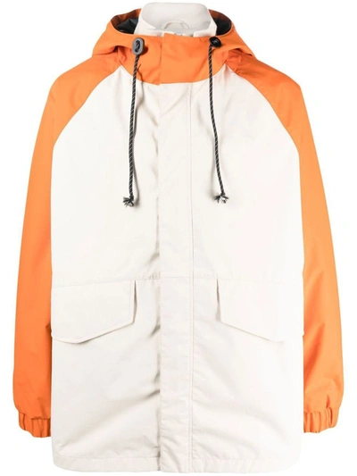 Jw Anderson Two-tone Hooded Jacket In Neutrals