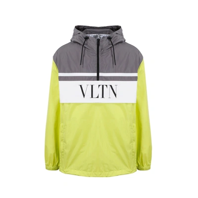 Valentino Nylon Logo Jacket In Grey