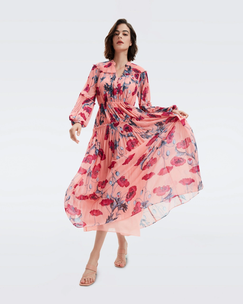 Silk mid-length dress Diane Von Furstenberg Multicolour size