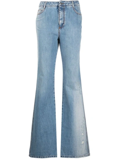 Ermanno Scervino Mid Waist Straight Denim Jeans In Blue