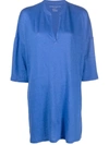 Majestic Three-quarter Sleeve Tunic Top In Blue