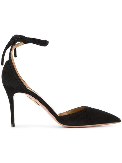 Aquazzura Heart Breaker 85mm Ankle-wrap Pump In Black