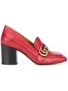 Gucci Leather Mid-heel Loafer In Red