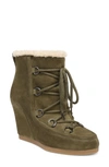Veronica Beard Elfred Suede Wedge Booties In Army