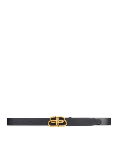 Balenciaga Large Bb Belt In Black