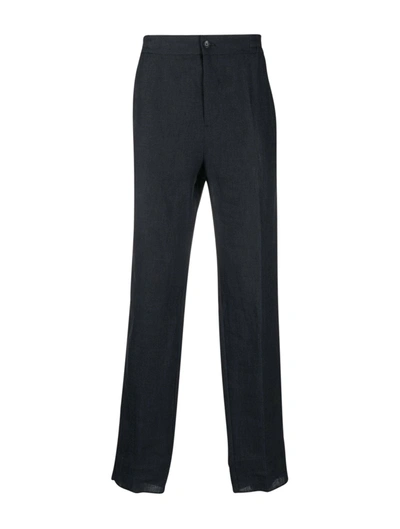 Etro Stretch Linen Trousers In Blue
