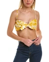 Amur Alva Organic Cotton Bralette Top In Blue
