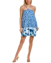 Amur Aminah Halter Mini Dress In Blue