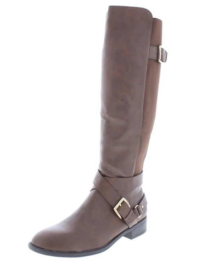 Thalia Sodi Vada Womens Faux Leather Over-the-knee Riding Boots In Grey