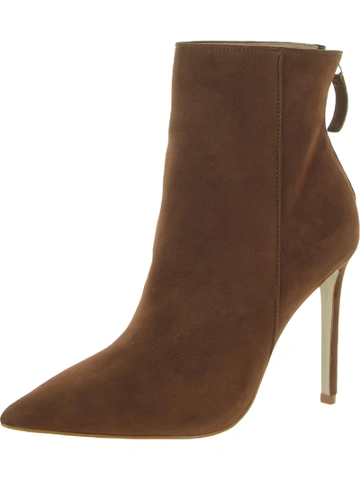Steve Madden Vangle Womens Nubuck Pointed Toe Ankle Boots In Brown