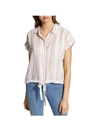 SANCTUARY WOMENS LINEN CUFF SLEEVES BUTTON-DOWN TOP