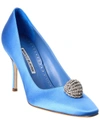 MANOLO BLAHNIK ELBOLITA 90 SATIN PUMP