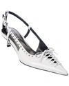 VERSACE Versace Laced Pin-Point Leather Slingback Pump