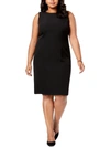 KASPER PLUS WOMENS SLEEVELESS WEAR TO WORK MIDI DRESS