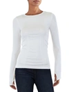 BLANC NOIR Womens Crewneck Perforated Pullover Top