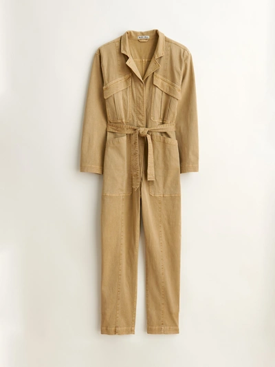 Alex Mill Washed Expedition Long Sleeve Jumpsuit In Vintage Khaki