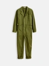 Alex Mill Standard Cropped Stretch-cotton Jumpsuit In Army Green
