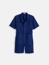 Alex Mill Standard Short Jumpsuit In Cotton Twill In Dark Navy