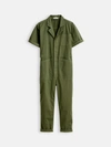 Alex Mill Standard Short Sleeve Jumpsuit In Faded Olive