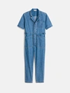 ALEX MILL STANDARD SHORT SLEEVE JUMPSUIT IN DENIM