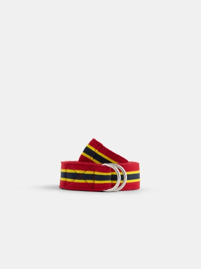 Alex Mill Stripe Web Belt In Red/yellow/blue