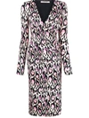 Roberto Cavalli Wickelkleid Mit Leoparden-print In Pink