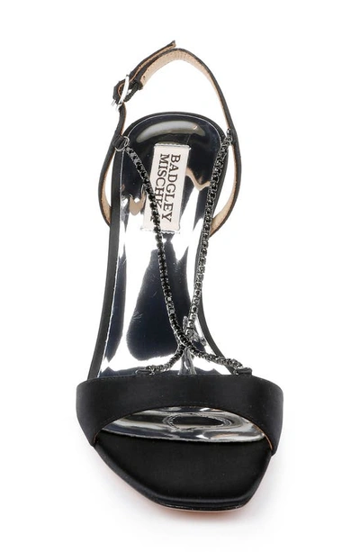 Badgley Mischka Women's Neville Embellished High Heel Sandals In Black Satin