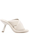 Vic Matie 105mm Leather Open-toe Mules In Cream