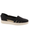 Easy Street Bugsy Womens Faux Leather Comfort Flats In Black