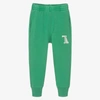 THE ANIMALS OBSERVATORY GREEN COTTON LOGO JOGGERS
