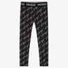 HUGO HUGO GIRLS BLACK LOGO LEGGINGS