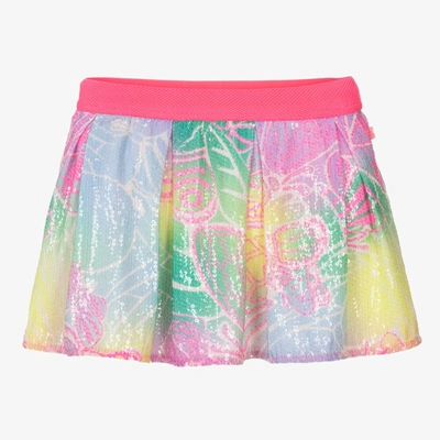 Billieblush Sequin-butterfly Mini Skirt In Pink