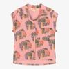 THE ANIMALS OBSERVATORY GIRLS PINK COTTON TREES SHIRT