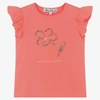 TARTINE ET CHOCOLAT TARTINE ET CHOCOLAT GIRLS PINK LIBERTY PRINT FLOWER T-SHIRT