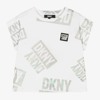 Dkny Babies' Girls White Cotton Logo T-shirt