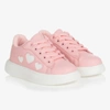 A DEE GIRLS PINK HEART TRAINERS