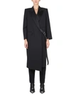 Alexander Mcqueen Double-breasted Wool Blend Coat With Buckle Detail In Black