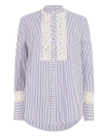 LOVER Lace Inset Striped Shirt,T294FFONL